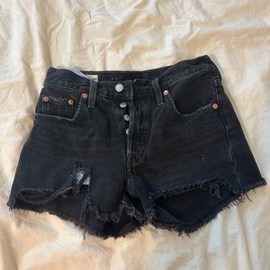 Black Levi 501 Denim Shorts